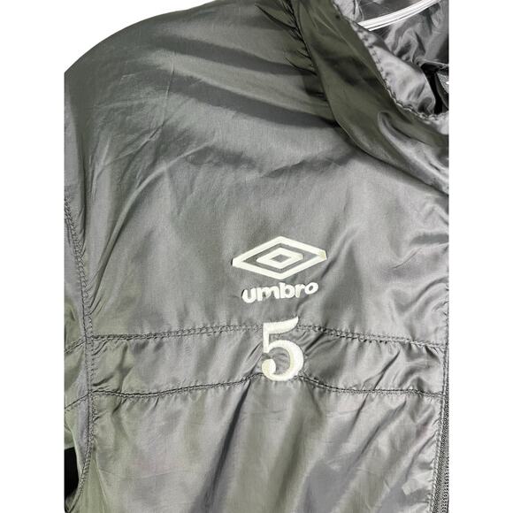 Everton FC Umbro Windbreaker Hoodie Jacket Mens XL Black Embroidered Patches Zip - Picture 5 of 8